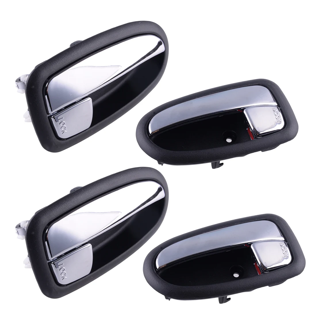 Фото Комплект из 4 внутренних дверных ручек-защелок для Hyundai MATRIX LAVITA 2001-2010 (номера деталей: 82610-17020, 82620-17020) №1