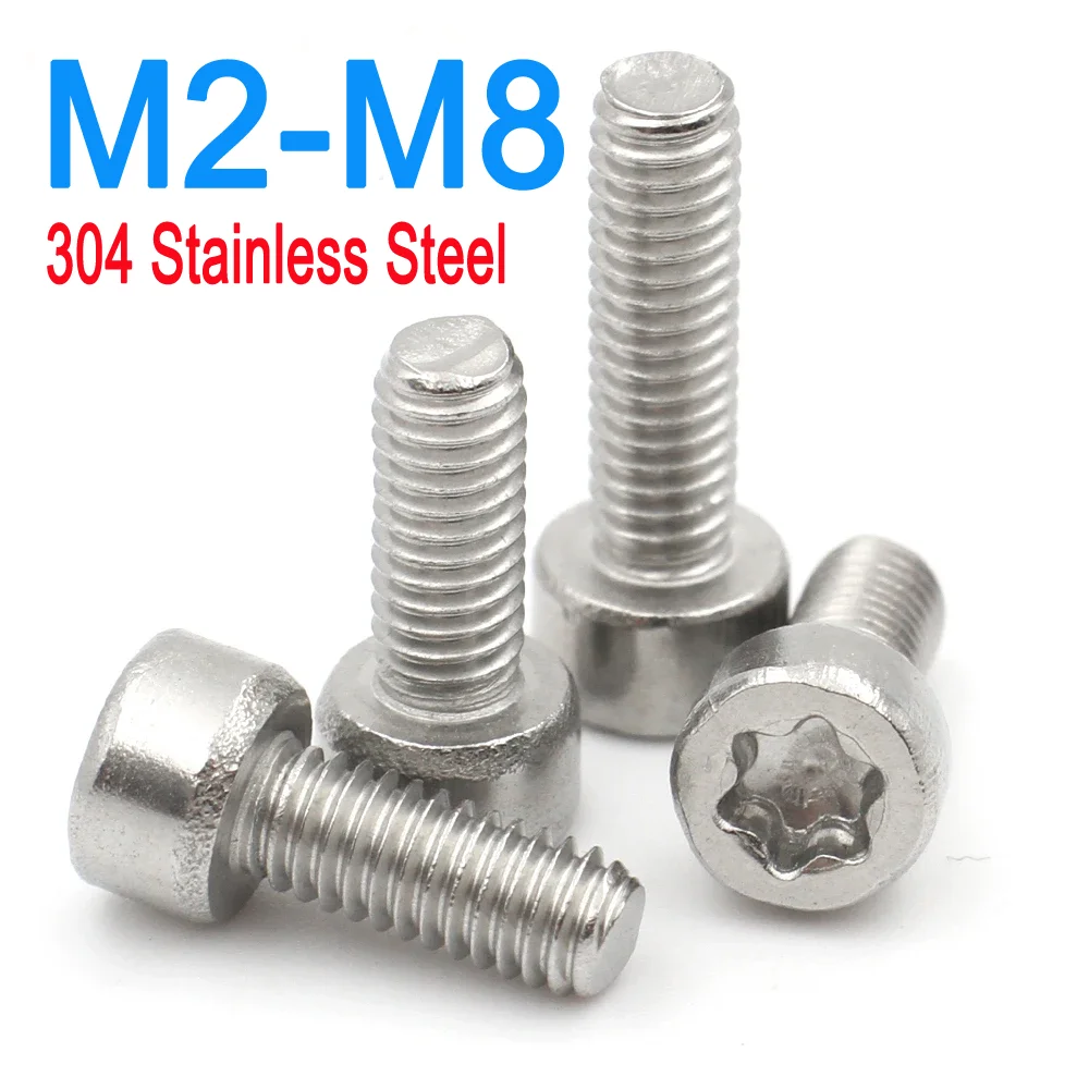 Фото M2 M2.5 M3 M4 M5 M6 M8 A2 304 Нержавеющая сталь Torx Шестилепестковый винт с головкой под торцевой ключ Металлообработка L=4-50 мм 5/10/20/50 шт. №1