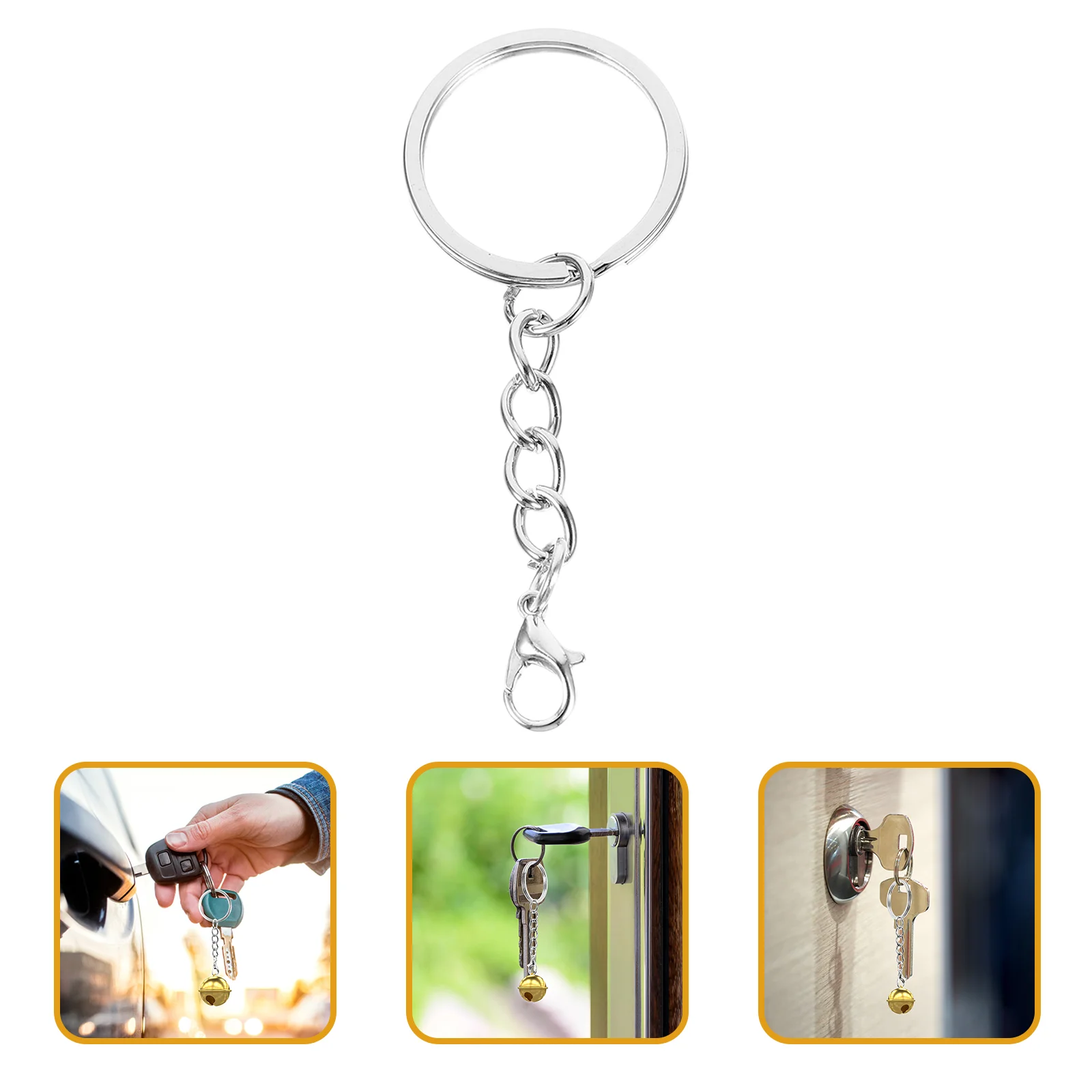 

100 Pcs Cool Keuchain Clasp Men Pendant Key Hooks Metal Clips Chains Keychain Ring