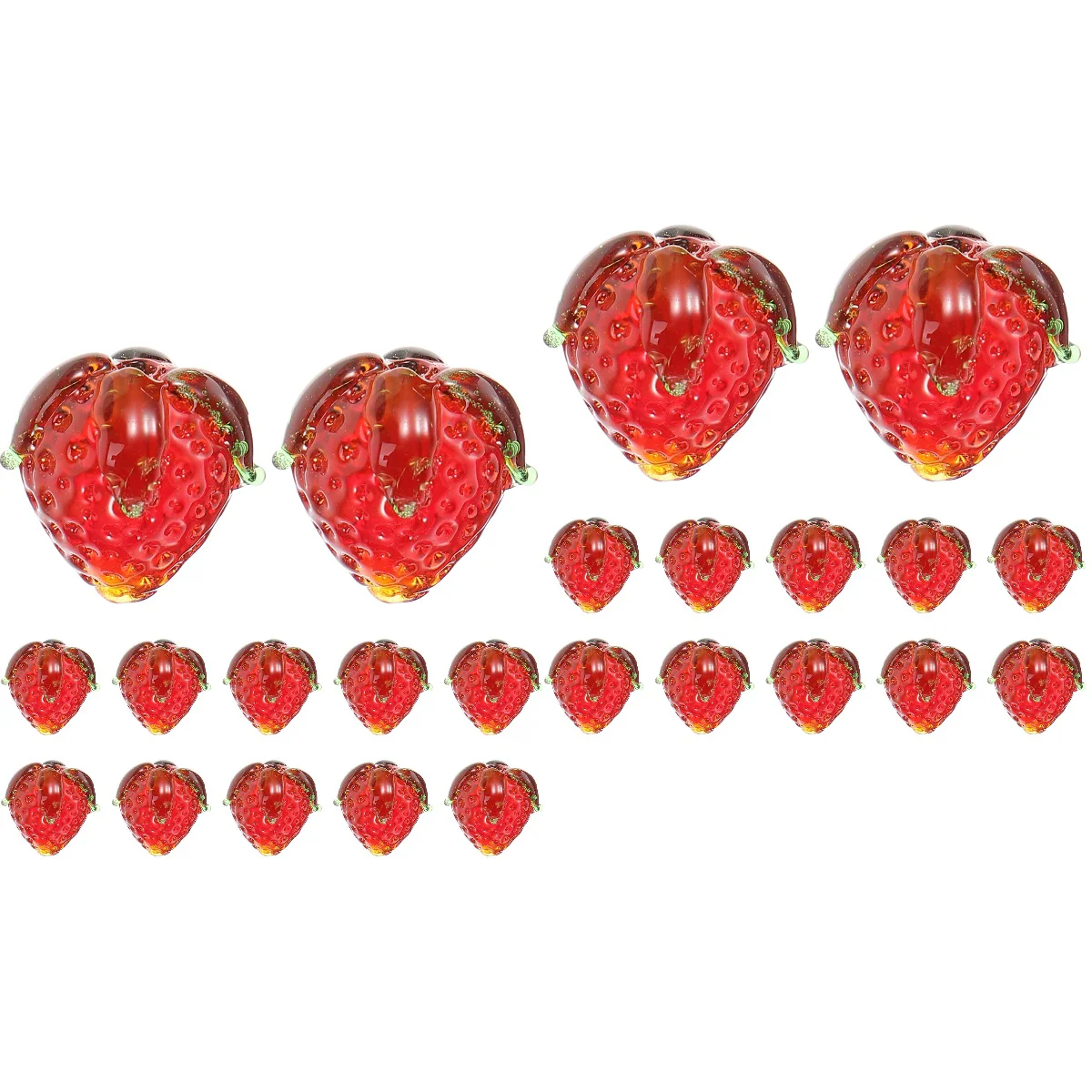 

32 Pcs Cake Decorations Glass Strawberry Decorative Pendants Decorate 1.5X1.3cm DIY Making Accessory Earrings Red Jewelry