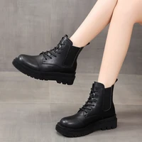 ladies martin boots autumn and winter new pu platform shoes 2022 lace up sports short boots fashion outdoor casual womens boots