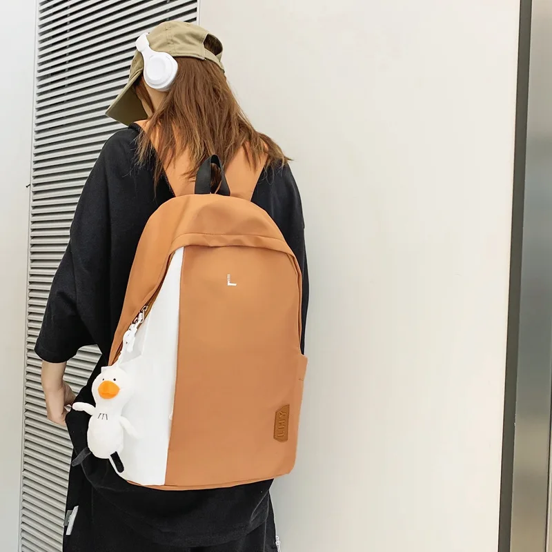 

Japanese Simple Large Capacity Backpack 2021 New School Bag Female College Students Female Shoulders Leather Bags Women Laptop