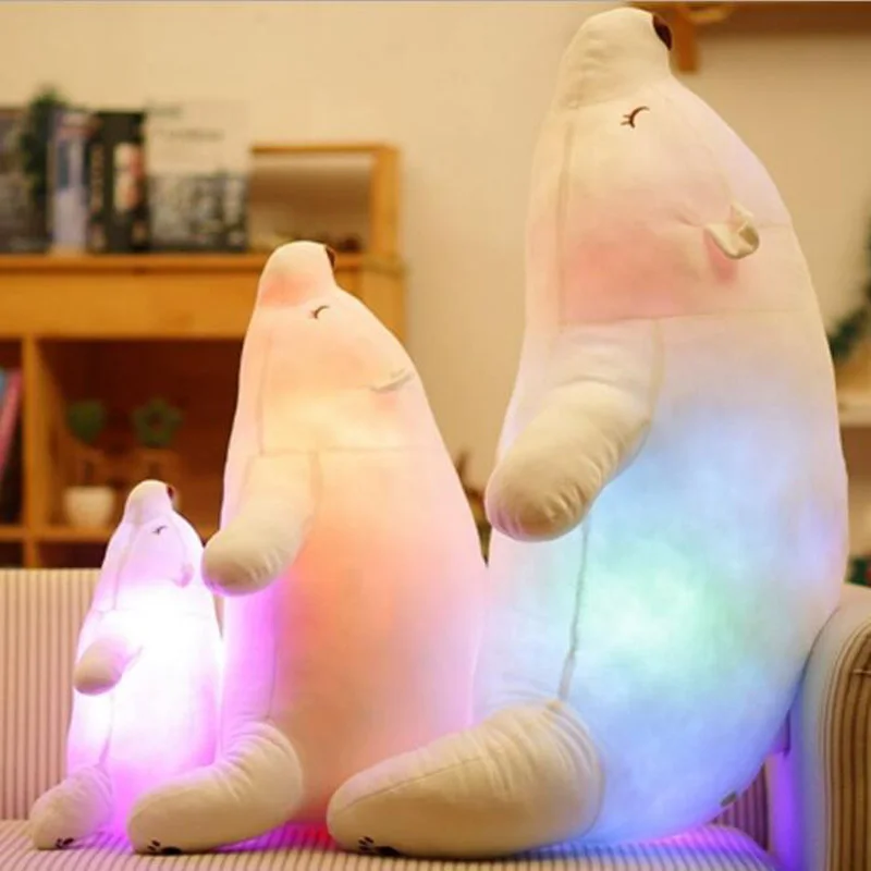 

Colorful LED Polar Bear Pillow Plush toys Light-emitting High Quality Best Gifts for Valentine and birthday dolls Stuffed Cute