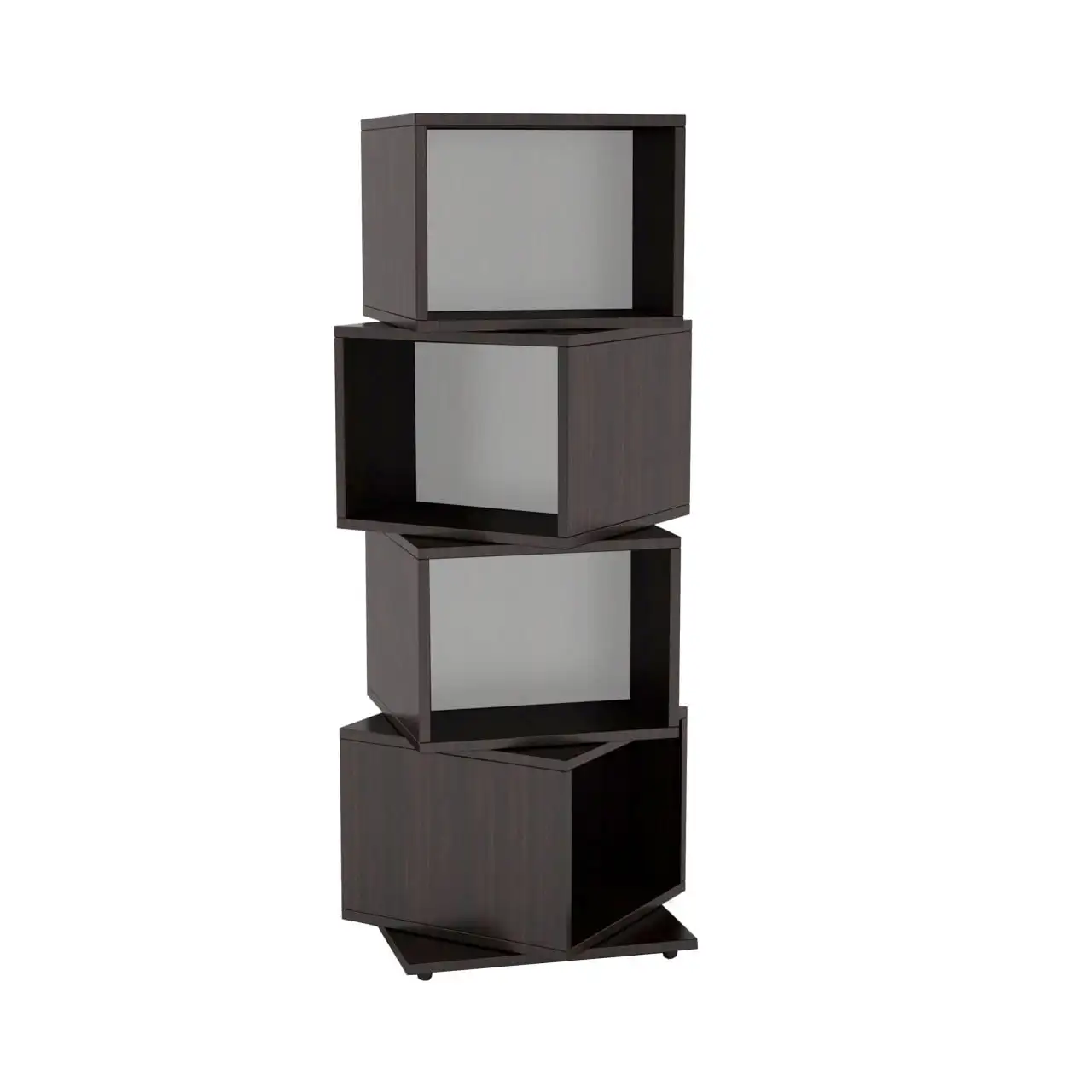 

4-Tier Rotating Cube Media Storage Tower, Espresso