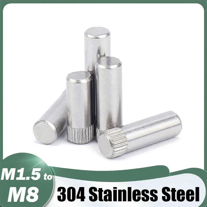 

M1.5 M2 M2.5 M3 M4 M5 M6 M8 304 Штифт с накаткой из нержавеющей стали Цилиндрический штифт Штифт вала Игрушка Шатун Запирающий шарнир