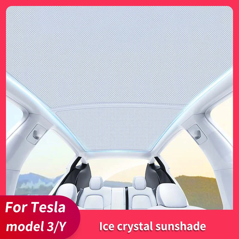 

Qtu is suitable for Tesla modelY3 skylight sunshade roof split sun protection and heat insulation ice crystal sunshade.