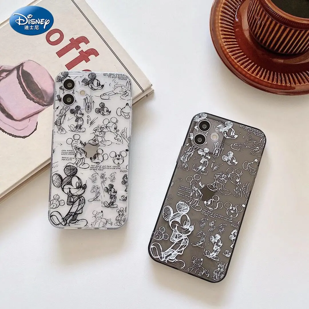 DISNEY 2023Mickey Case for IPhone 14 11 12 Pro Xs Max iPhone SE 2020 6 6S 7 8 Plus Cute Phone Case 360 Full Cover