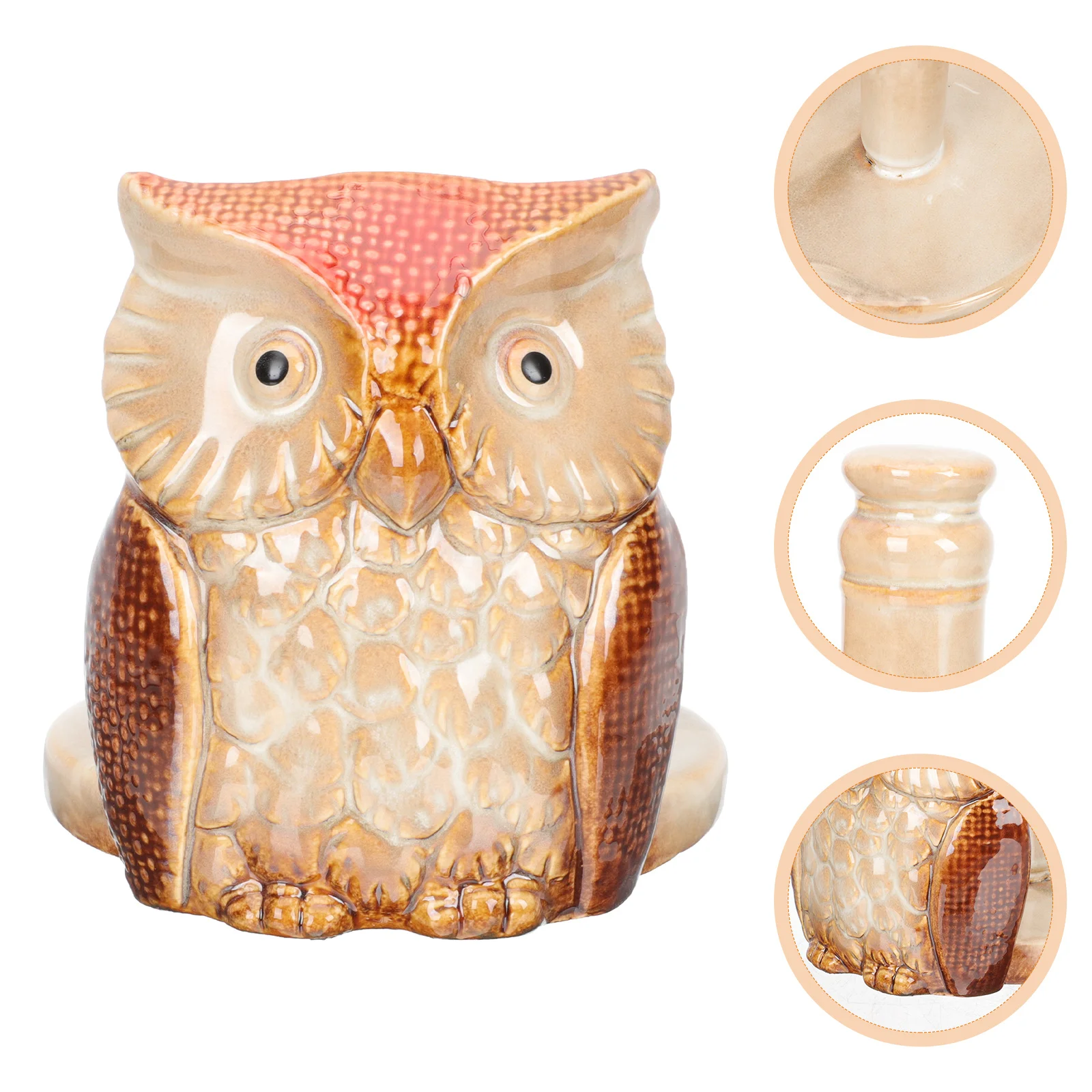 

Paper Holder Towel Stand Roll Kitchen Tissue Toilet Owl Rack Ceramic Dispenser Countertop Animal Standing Upright Towels