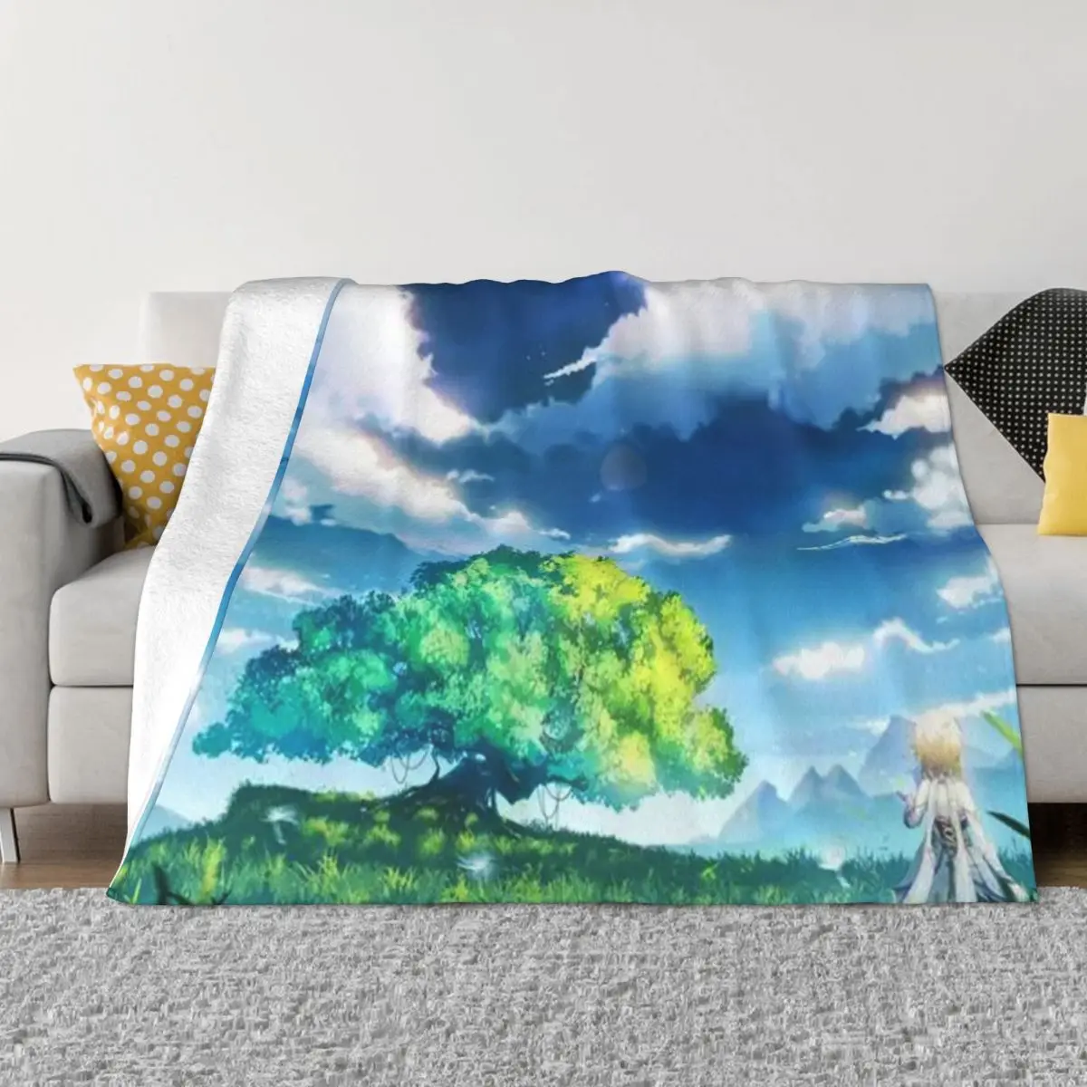 

Новые мероприятия и зоны Genshin Impact предоставлены для вас, чтобы исследовать одеяло, Фланелевое украшение Lumine World Portable