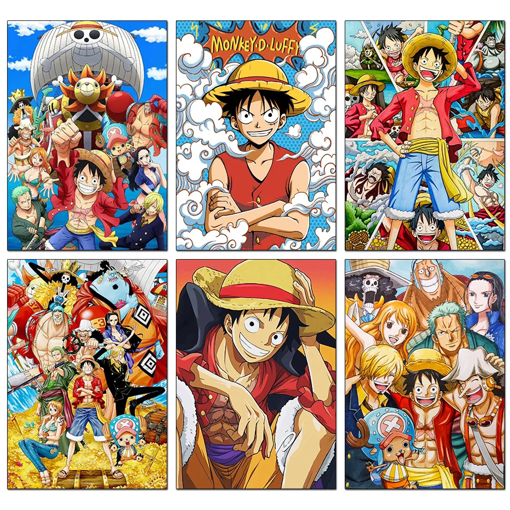 

Новая японская аниме алмазная живопись One Piece Luffy полная Алмазная вышивка мозаика вышивка крестиком DIY хобби искусство домашний декор подарки