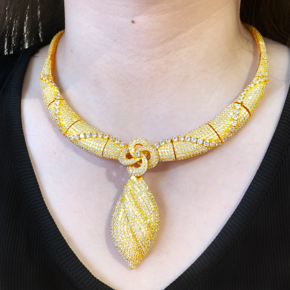 

Missvikki Luxury Africa Charm CZ 4PCS Necklace Earrings Bracelet Ring For Women Party Zircon Lady Bridal Wedding Jewelry Sets