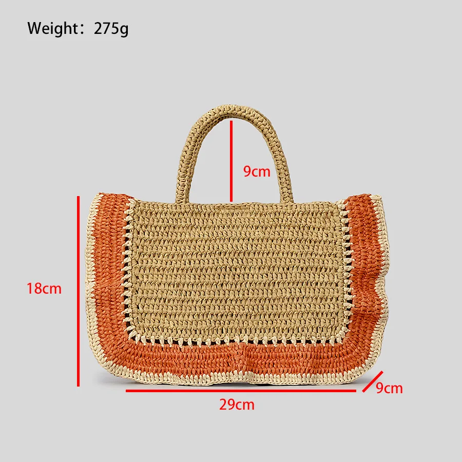 Casual Panelled Ruched Straw Bag Paper Woven Women Handbags Handmade Shoulder Crossbody Bags Summer Beach Large Tote Purses 2023