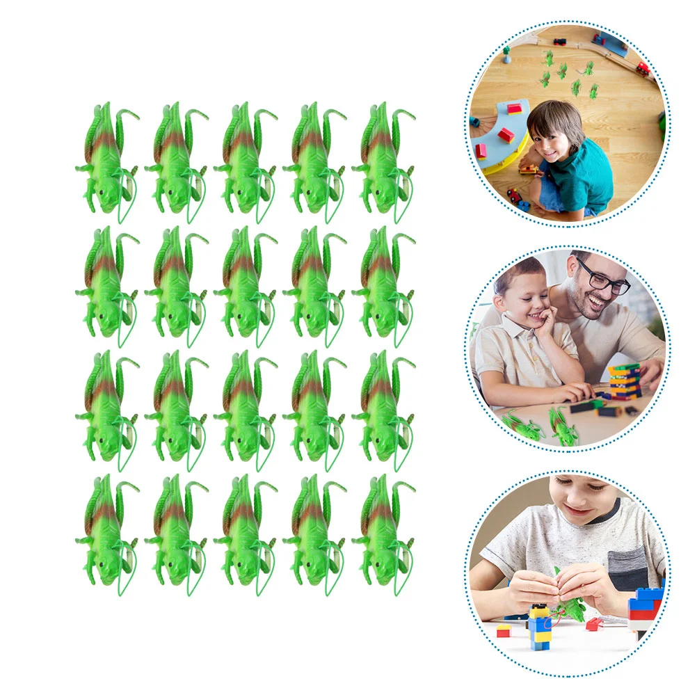 

20 Pcs Grasshopper Insect Toy Animals Toys Figurines Model Halloween Soft Rubber Toddlers Christmas Gift Preschool