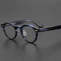 vintage round acetate glasses frame men retro myopia optical eyeglasses women japanese luxury brand prescription spectacles kc77