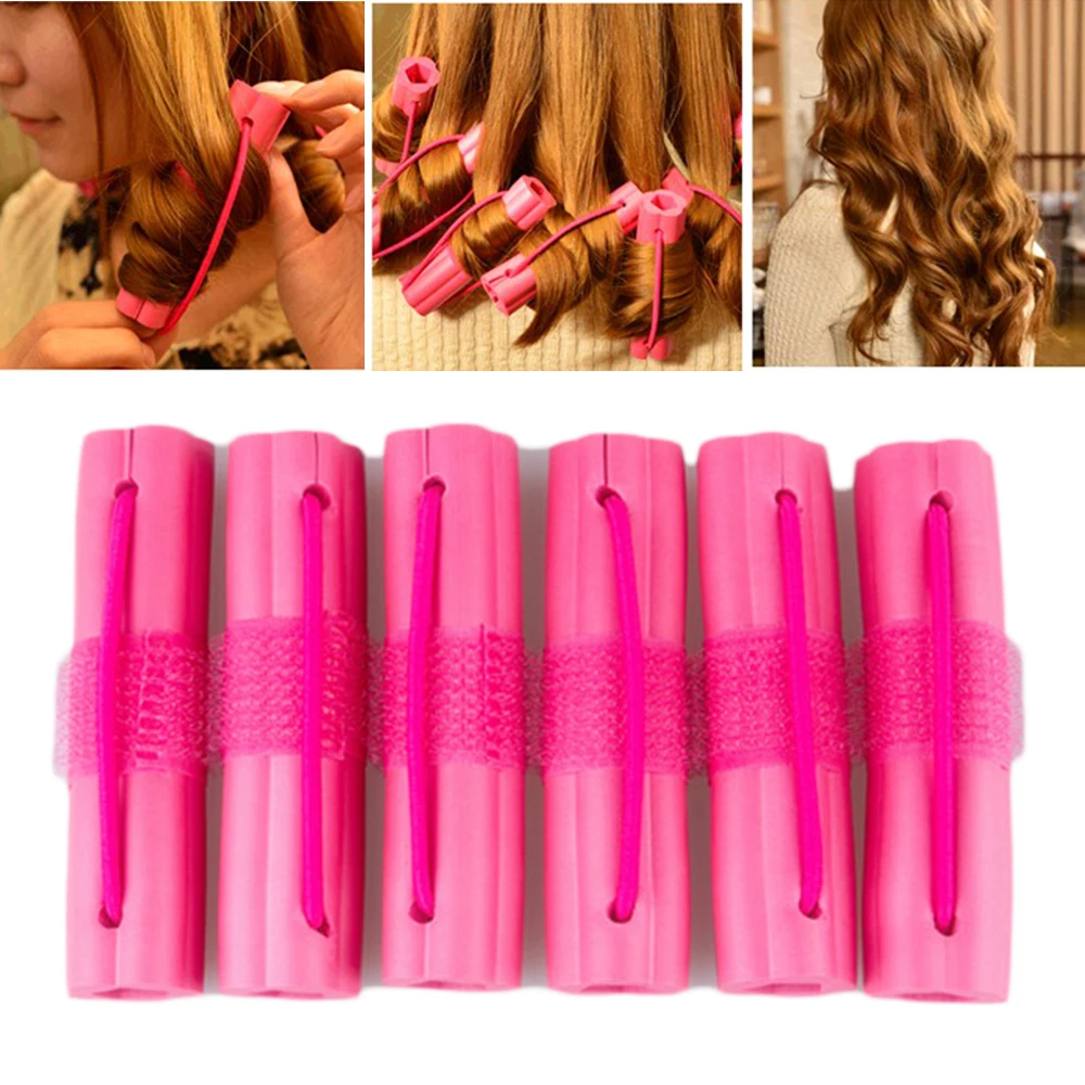 

6pcs Hair Curler DIY Wavy Hair Travel Home Use Sponge Soft Hair Curler Poratble Hair Rollers Hair Care Styling Accessories