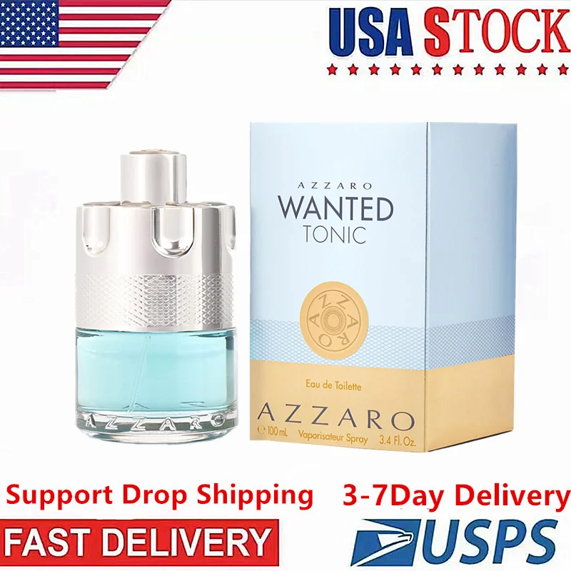 

New Azzaro Wanted Tonic Eau De Toilette Spray U.S. Averseas Warehouse Shipment Antiperspirant