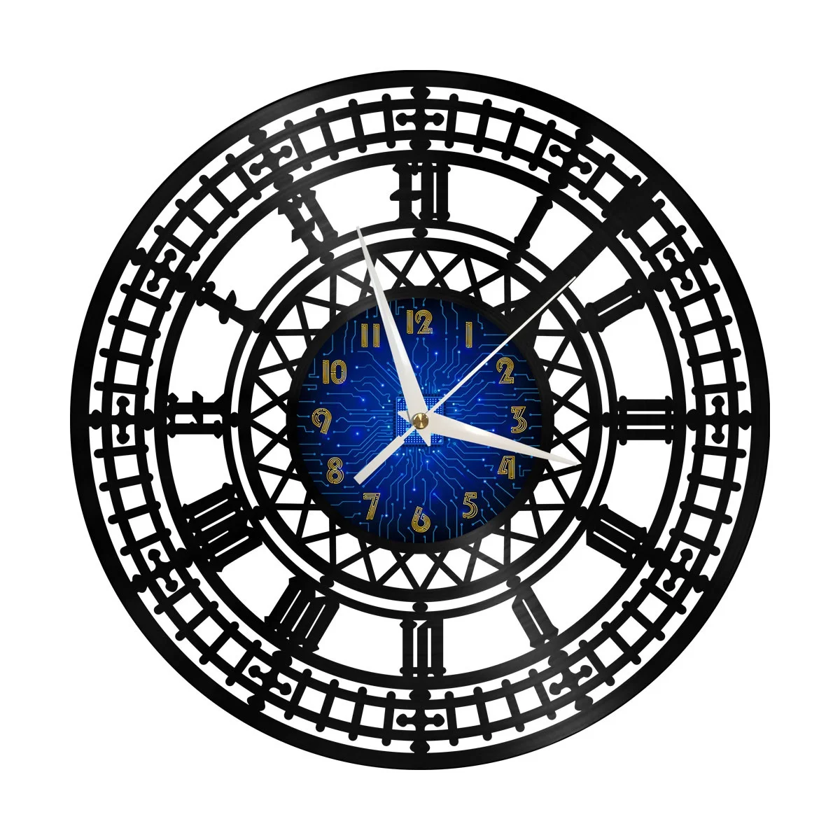

Clock Tower Vinyl Wall Clock, Vinyl Record Clock Wall Art Silent & Non-ticking