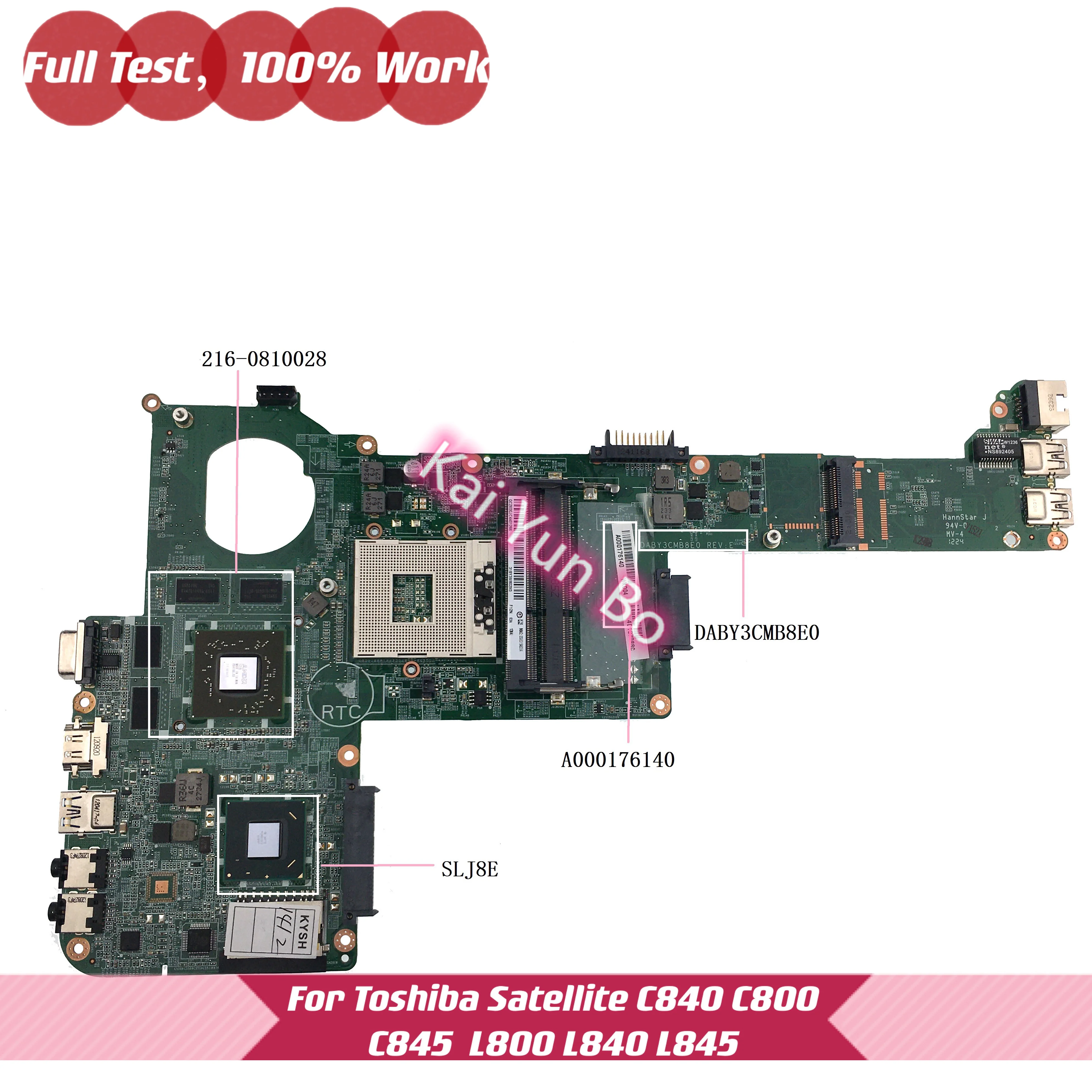 

Материнская плата A000176140 для ноутбука Toshiba Satellite C840 L840 L800 C800 L840 C845 L845 216-0810028 GPU 100% ТЕСТ ОК