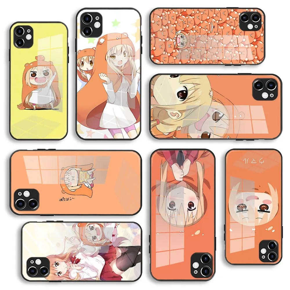 

Lunares Glass Case For iPhone 13 11 12 Mini Pro Max XS XR X 7 8 6 Plus SE Silicone Cover Protection Himouto! Umaru-chan