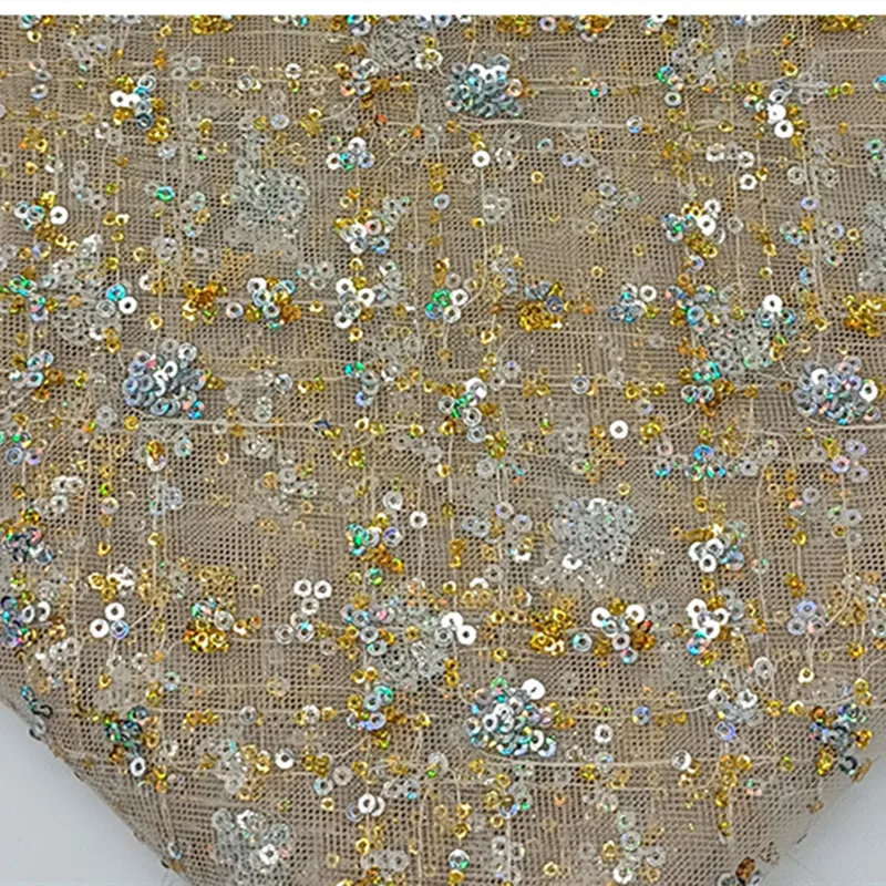 

New Gold Sequin DIY Dress Stage Costume Fashion Sequin Embroidery Fabric
