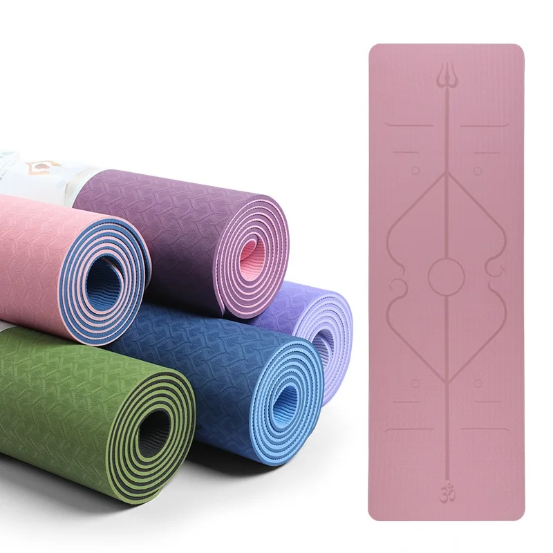 

TPE Yoga Mat with Position Line Non Slip Carpet Mat For Beginner Environmental Fitness Gymnastics Mats 1830*610*6mm