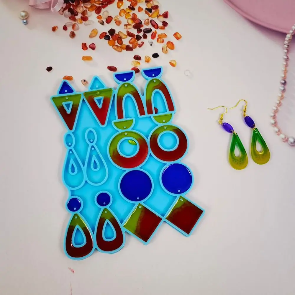 

Geometric Pendant Football Jewelry Making Tools Earrings Silicone Mold Casting Mould Ear Studs Resin Molds