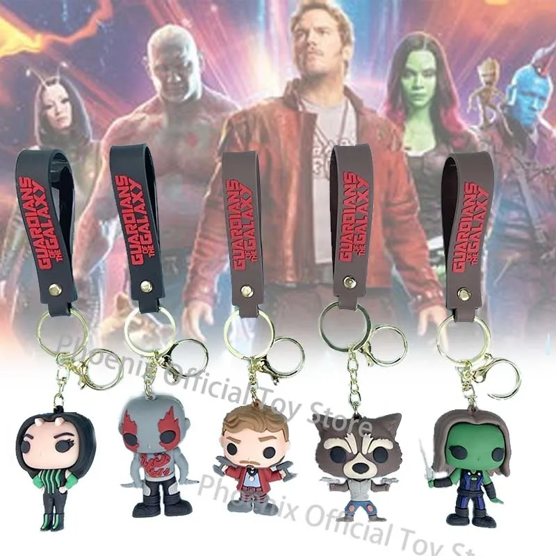 

NEW Guardians Of The Galaxy Quill Gamora Figures Toy Anime Marvel Legends Rocket Mantis Figure Keychain Bag Decor Model Doll