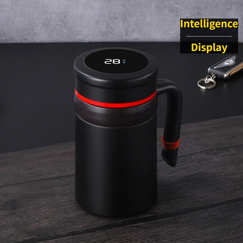 

Умная изоляционная чашка из нержавеющей стали 304, кружка для бизнеса и офиса со светодиодным сенсорным дисплеем, термос с ручкой для пригото...