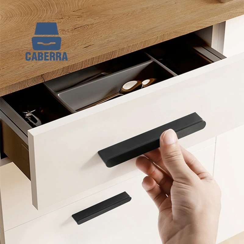 

Zinc Alloy Furniture Handles Smooth-edged Cabinets Handle Gold Black Cupboard Wardrobe Pulls Handles for Cabinets and Drawers
