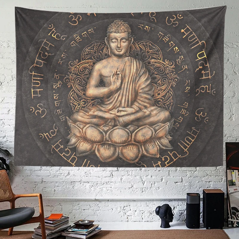 

Buddha Tapestry Wall Hanging Meditator Seven Chakras Indian Hippie Bohemian Decorative Yoga Mat Bedroom Wall Decor Tapiz