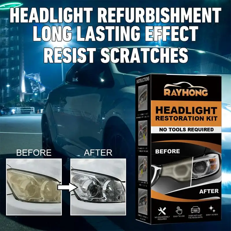 

Headlight Restoration Kit Ceramic Car Headlight Cleaner Headlight Scratch Renovation Tool Repairing Headlight In 3 Easy Steps