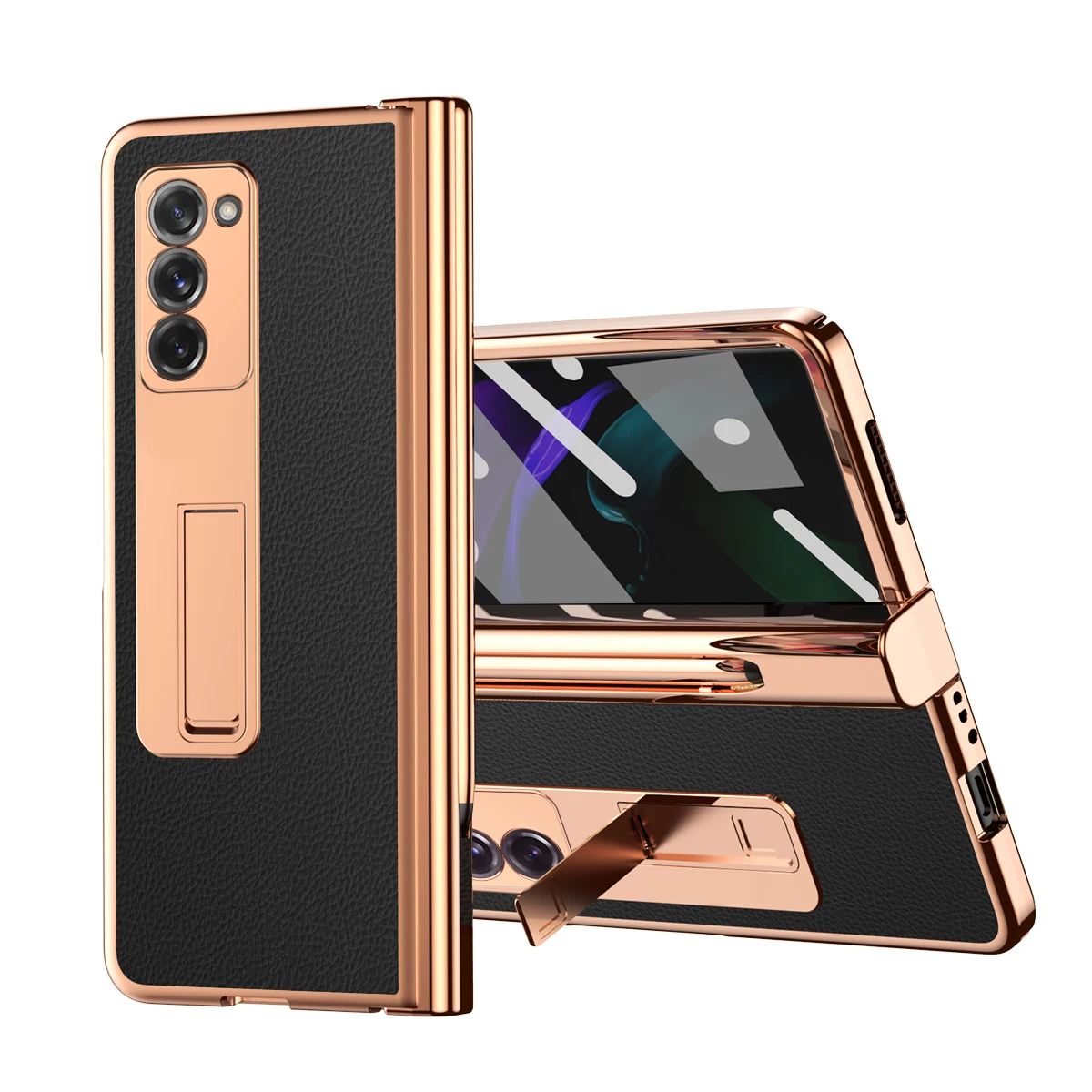 

Роскошный складной кожаный чехол-подставка с покрытием для Samsung Galaxy Z Fold 4 2 Fold4 5G Fold3 Fold2 Fold 3 Защитные чехлы для экрана