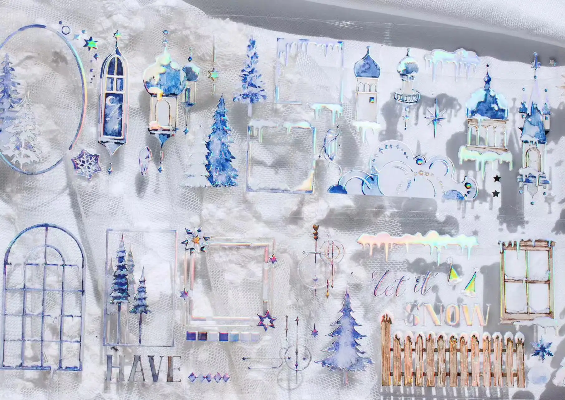 TimeGrid Studio винтажный зимний Снежный замок воспоминания васи лента для домашних