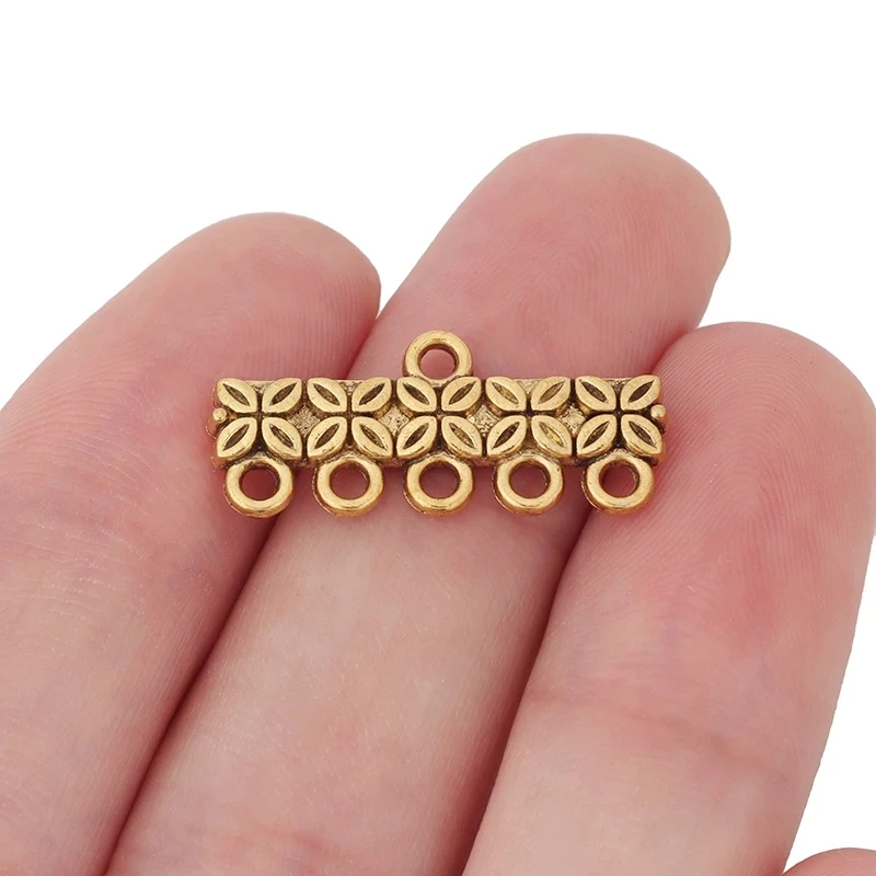 

30 x Tibetan Silver/Gold Color Pendant Bails Necklace Ends Connector Links Charms Bracelet Beads Holes Clasps Jewelry Making