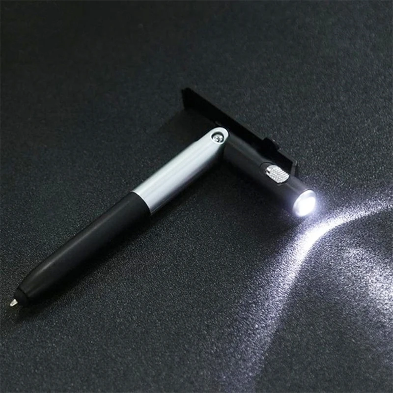 ballpoint pen multifunctional led night lights folding for phone holder night reading homework student pen school stationery pen free global shipping