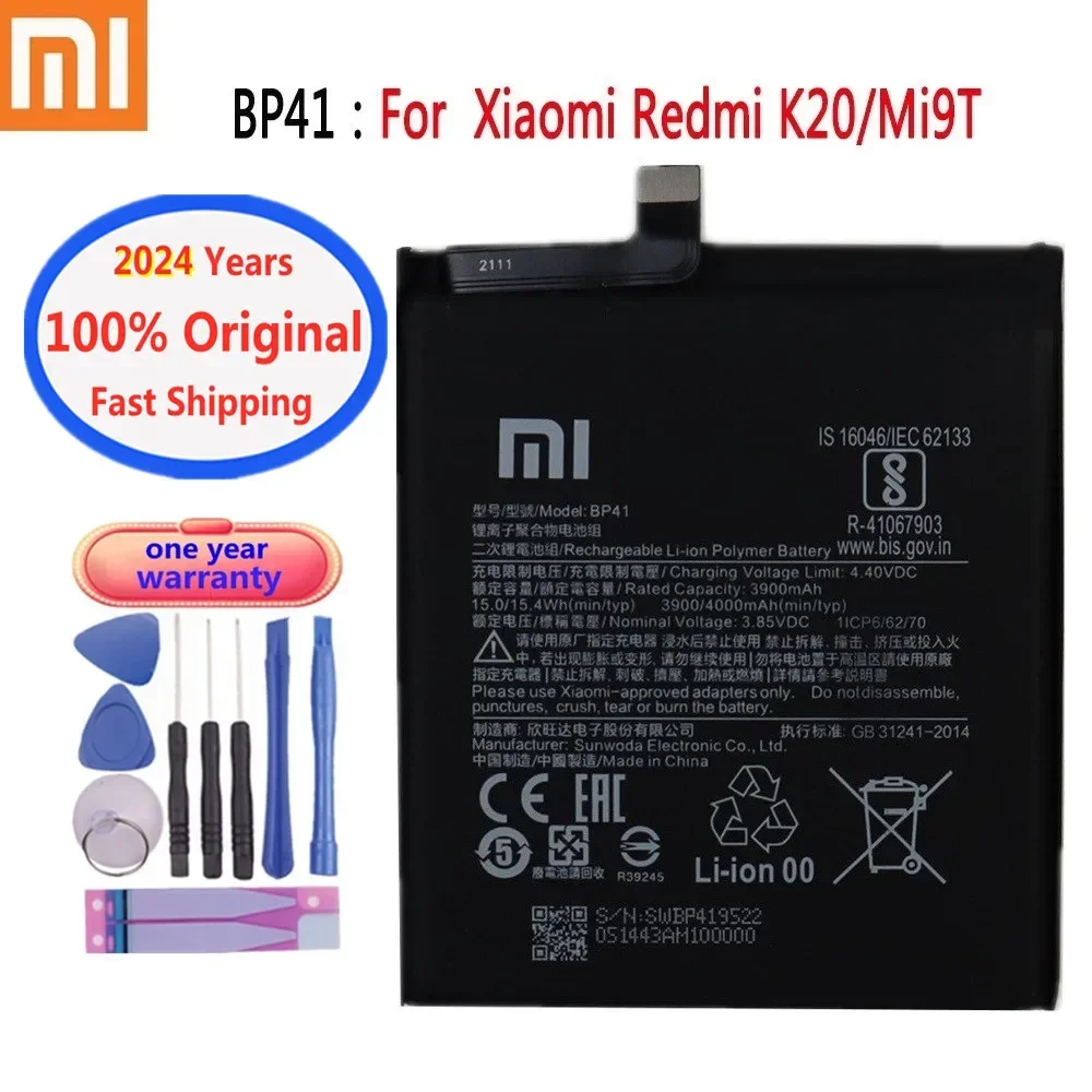 2024 года высококачественный оригинальный аккумулятор BP41 для Xiaomi Redmi K20 Mi 9T Mi9T 4000
