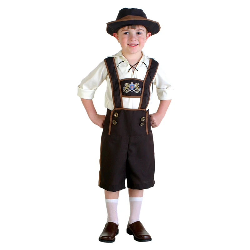 

NEW Boys Halloween Germany Beer Festival Waiter Costumes Outfit Newest Kids Cool Beer Funny Child Role Play Oktoberfest Costume