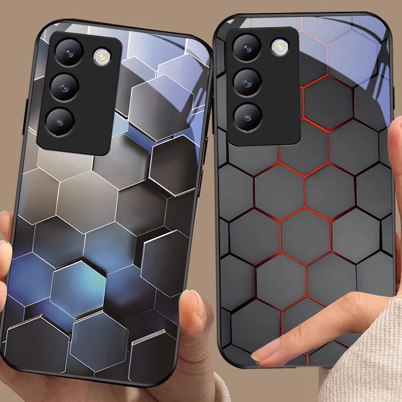 Сотовая текстура для Y72 33S 11 03 36 96 Lite 35 16 Iqoo 12 V40 SE 5G 29 40 21 30 X80 Pro Vivo чехол телефона из