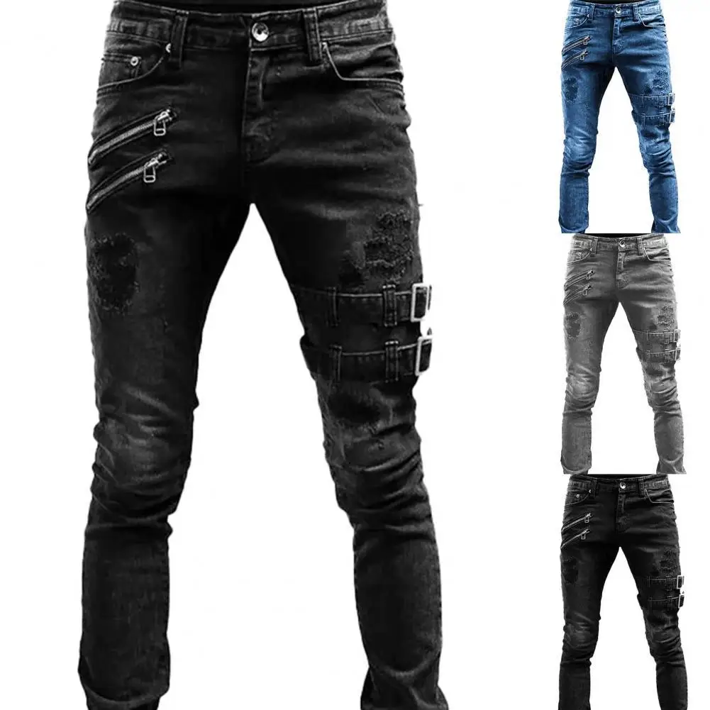 Джинсы мужские с высокой талией узкие длинные прямые джинсы-бойфренды уличная