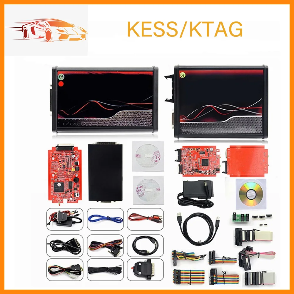 KES-S V5.017 EU Red  K-TAG V7.020 OBDII Car Diagnostic Tool ECU Chip Full Set Online OBD2 Master K-TAG/K-ESS Tuning Programmer