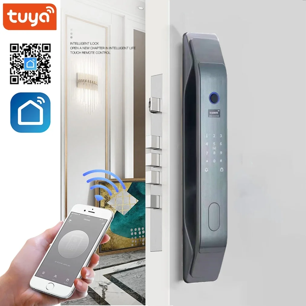 cerradura inteligente tuya automatic door lock fingerprint lock anti-theft digital door lock