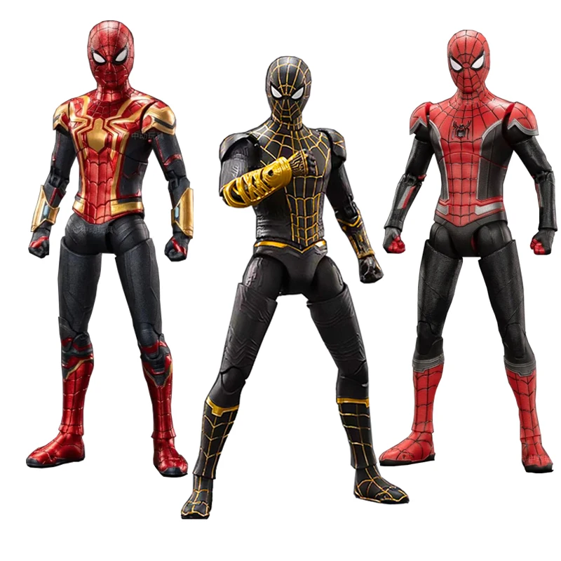 

Genuine Spider-Man Marvel Legends Series Superhero Black Gold Suit Integrated Anime Action Figure In Box Desktop Decorative Toy