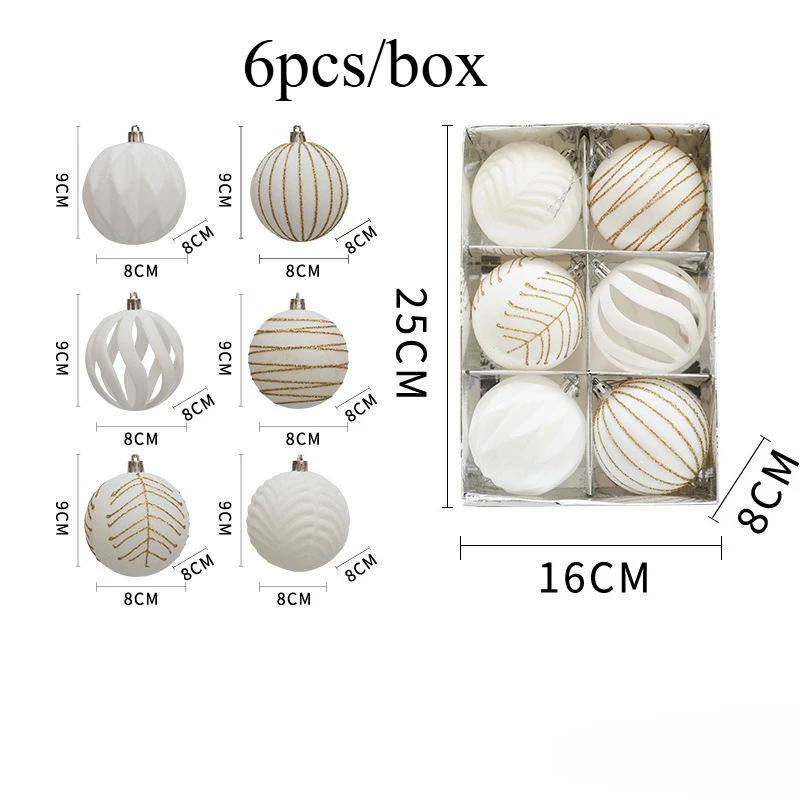 

Рождественские шары 6 шт., винные, темно-зелёные, белые
