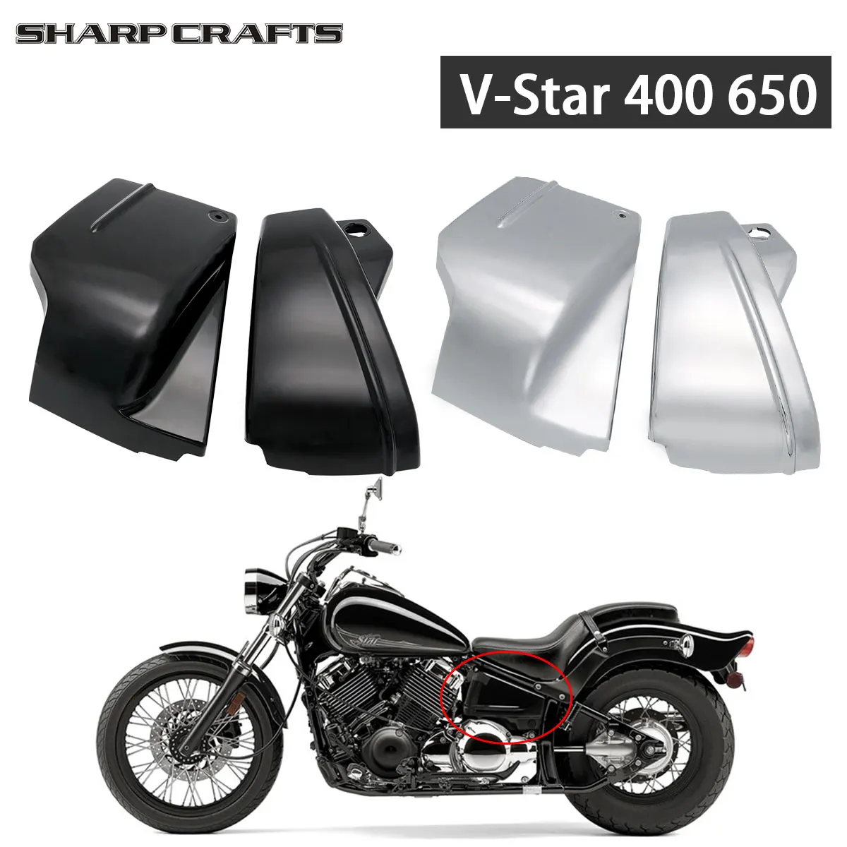 Yamaha V-Star XVS400 XVS650 Dragstar DS400 DS650 Классический Боковой Обтекатель Крышка Батарейного
