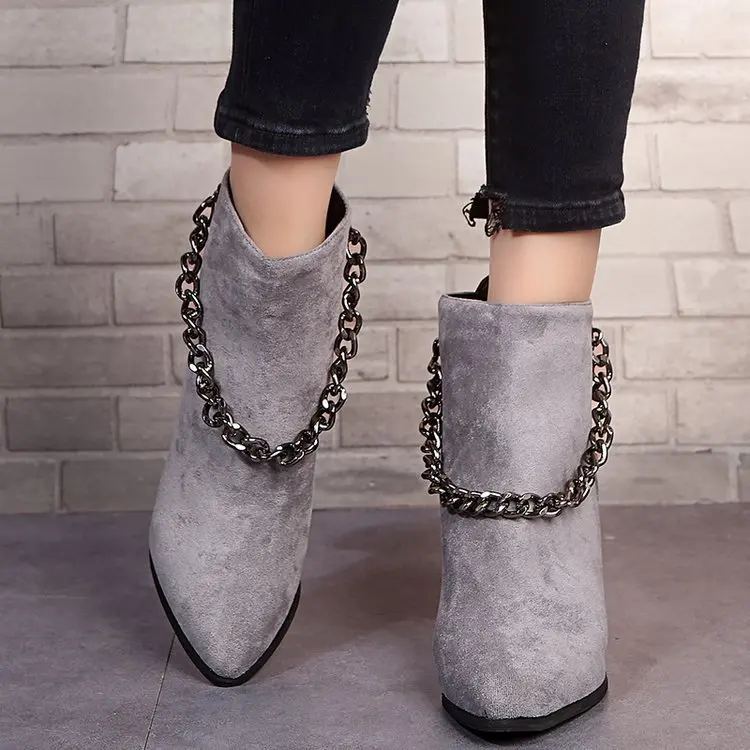 

2022 New Boots Women Comfortable Boots Ladies Zipper High Heels Shoes Woman Ankle Boots Fashion Comfy Casual Winter Botas Mujer