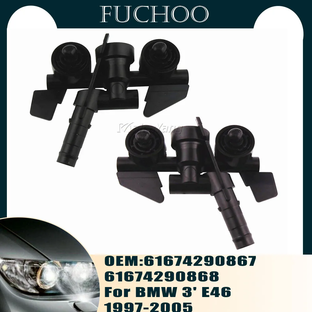 

Car styling Headlight Washer spray nozzle Headlamp Cleaning Sprayer Jet Left Right For BMW 3' E46 1997-2005 61674290867