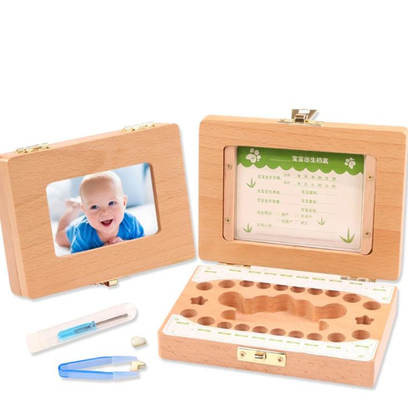 

Simple Style Wooden Lanugo Deciduous Tooth Box Baby Newborn Teeth Collection Growth Memorial Box Baby Tooth Box Organizer