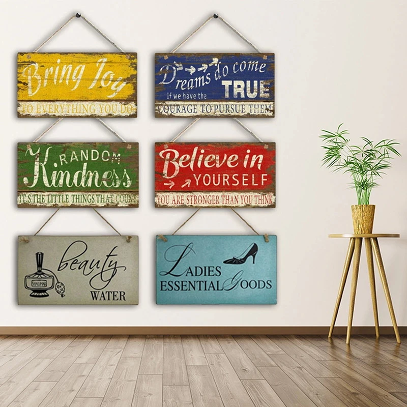 

Home Decorative Wooden Plaque Hanging Pendants Wall Door Sign for Christmas Party Calligraphy Art Painting Hanging