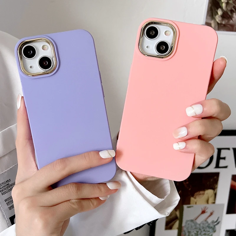 

Luxury Liquid Silicone Electroplate Phone Case For iPhone 13 11 12 Pro Max X XR XS Max 7 8 Plus SE 2020 Bumper Back Cover