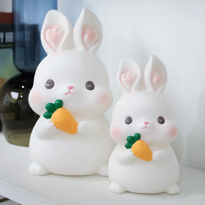 

Kawaii Accessories Vinyl Rabbit Creative Piggy Bank Office Room Decoration Accessories Nordic Decoration Home Girl Birthday Gift